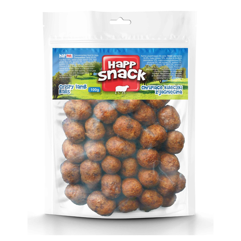 Happet Chrupiące Kuleczki z Jagnięciną 100g Przysmak dla psa